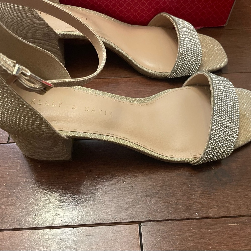 Kelly & Katie Champagne Shimmer Heels